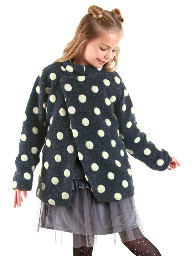 Girl Dotted Cachet Coat - 1