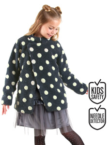 Girl Dotted Cachet Coat - Denokids