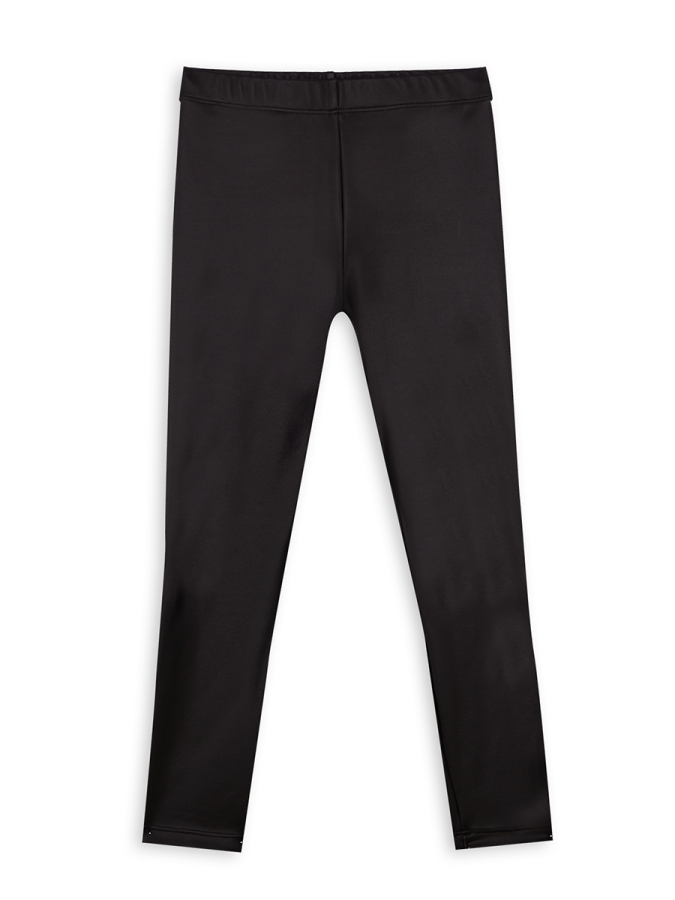 Girl Faux Leather Black Leggings - 3