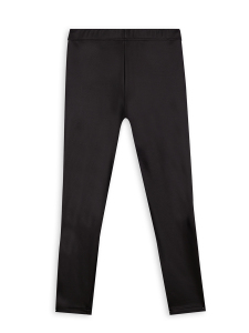 Girl Faux Leather Black Leggings - 4