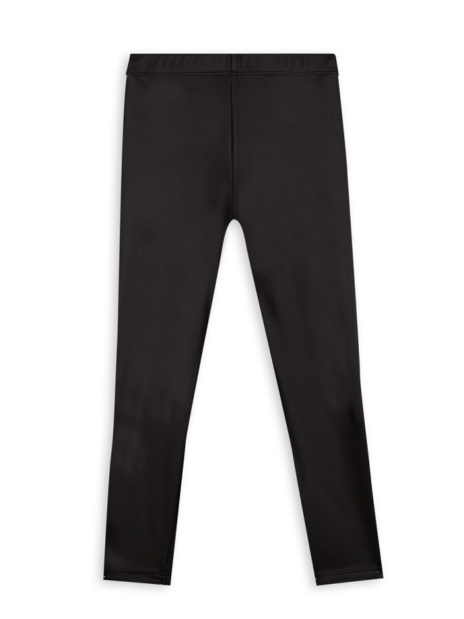 Girl Faux Leather Black Leggings - 4
