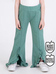 Girl Green Ruffled Sweat-Pants - Denokids