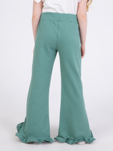 Girl Green Ruffled Sweat-Pants - 3