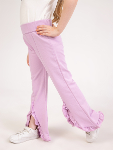 Girl Lilac Ruffled Sweat-Pants - 2