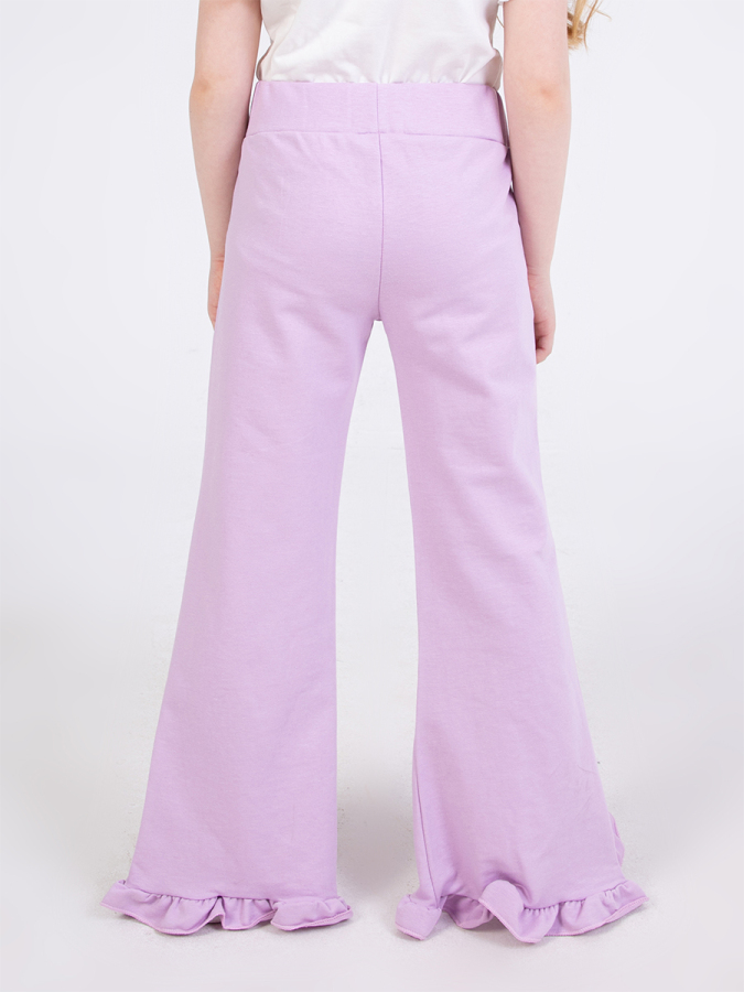 Girl Lilac Ruffled Sweat-Pants - 3