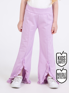 Girl Lilac Ruffled Sweat-Pants - 1