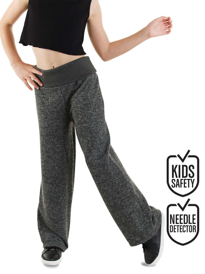 Girl Wide Legs Black Soft Pants - 1