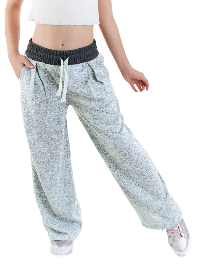 Girl Wide Legs Grey Soft Pants - 1