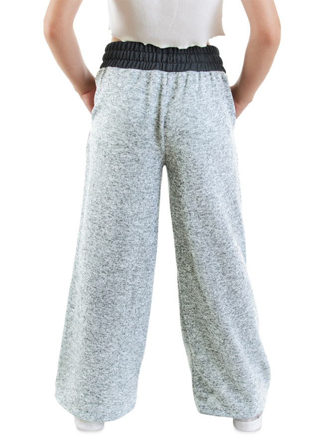 Girl Wide Legs Grey Soft Pants - 2