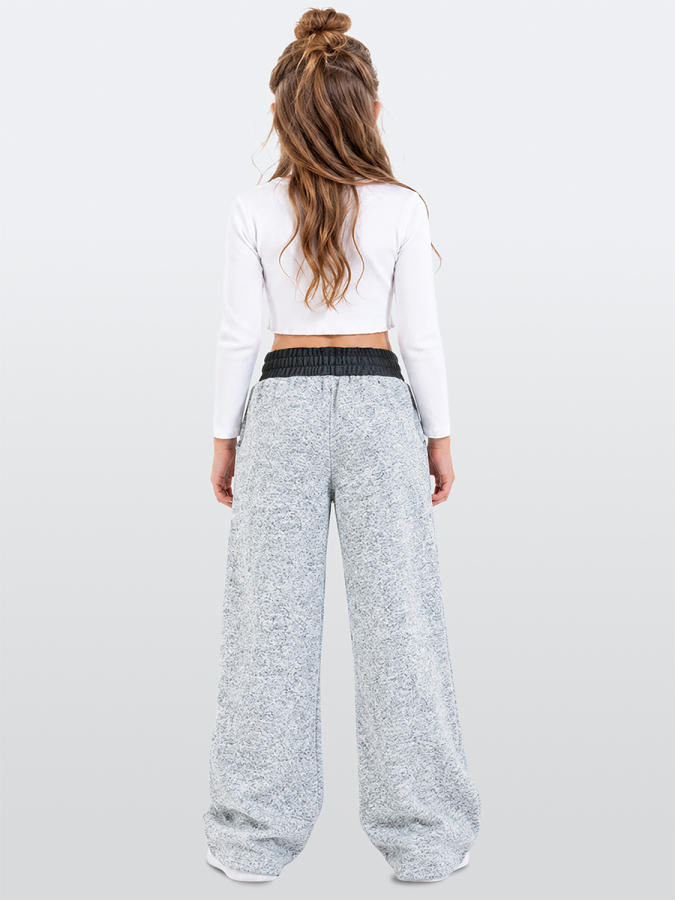 Girl Wide Legs Grey Soft Pants - 2