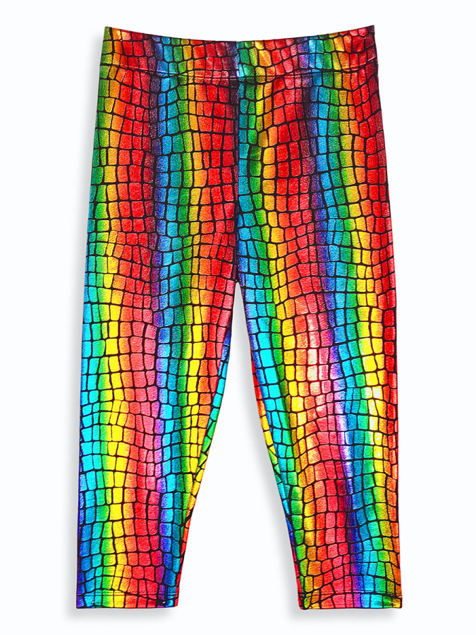 Girls 2-Piece Set Crop Top&Foil Leggings - 7