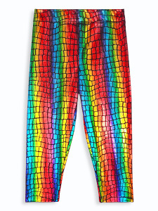 Girls 2-Piece Set Crop Top&Foil Leggings - 8