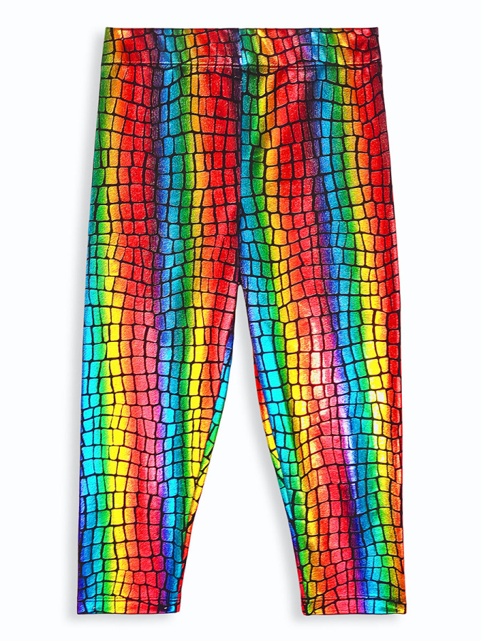 Girls 2-Piece Set Crop Top&Foil Leggings - 8