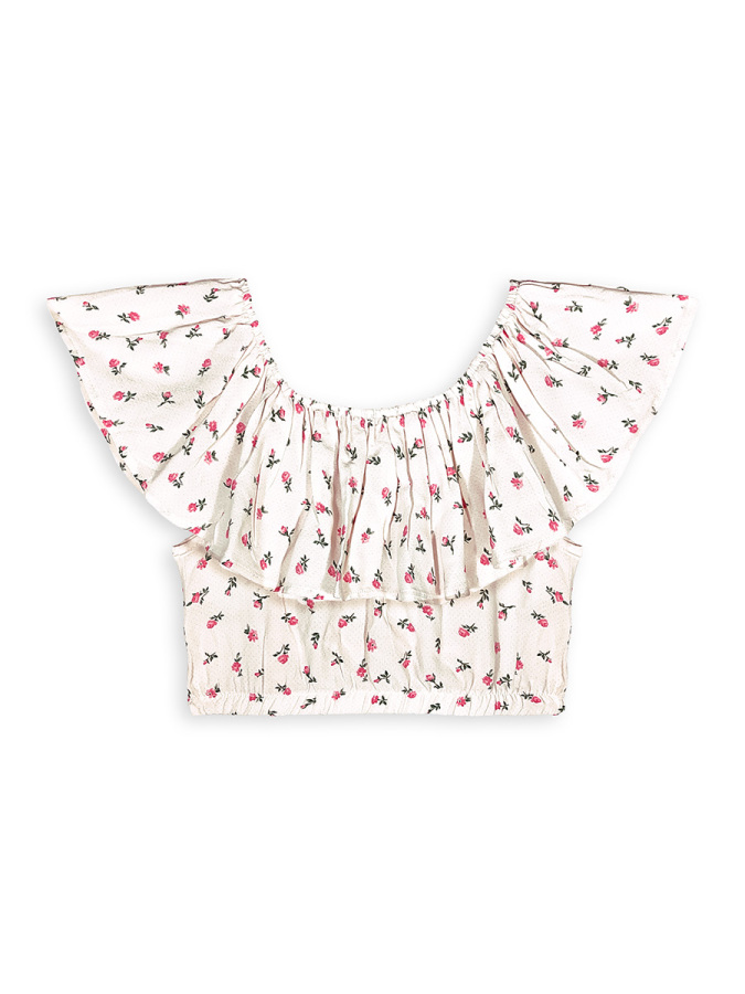 Girls 2-Piece Set Crop Top&Skirt Floral - 8