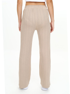 Girl's Beige Basic Flare Leg Sweatpants - 2