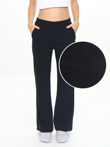 Girl's Black Basic Flare Leg Sweatpants - 1