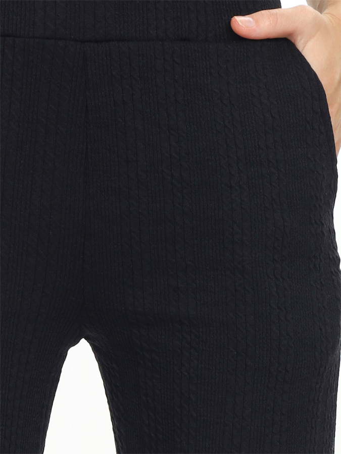 Girl's Black Basic Flare Leg Sweatpants - 3