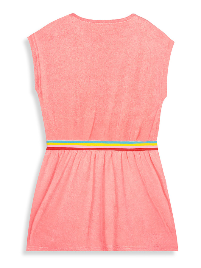Girls Dress Terry Cloth Pink Strawberries - 5