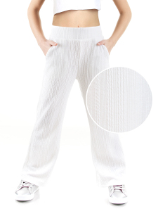Girl's Ecru Basic Flare Leg Sweatpants - 1