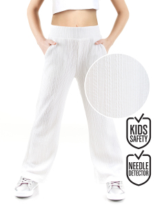 Girl's Ecru Basic Flare Leg Sweatpants - 1