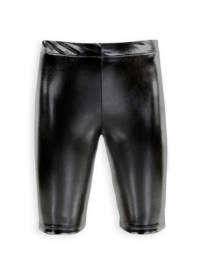 Girls Leggings Above Knee Black Foil - 4