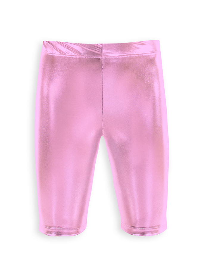 Girls Leggings Above Knee Pink Foil - 3