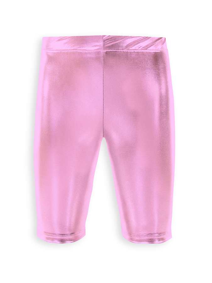 Girls Leggings Above Knee Pink Foil - 4