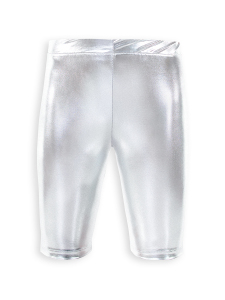 Girls Leggings Above Knee Silver Grey Foil - 5
