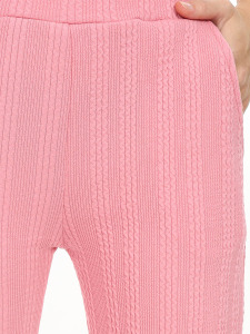 Girl's Pink Basic Flare Leg Sweatpants - 3