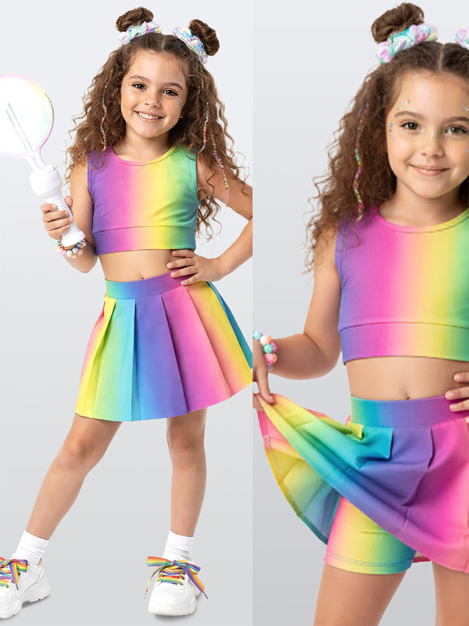 Girls Sports Leggings and Crop Top - 1