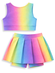 Girls Sports Leggings and Crop Top - 5