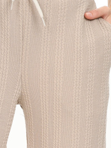 Girl's Wide Leg Beige Basic Sweatpants - 3