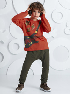 Gitarist Erkek Çocuk T-shirt Pantolon Takım - 1