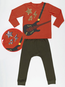 Gitarist Erkek Çocuk T-shirt Pantolon Takım - 3