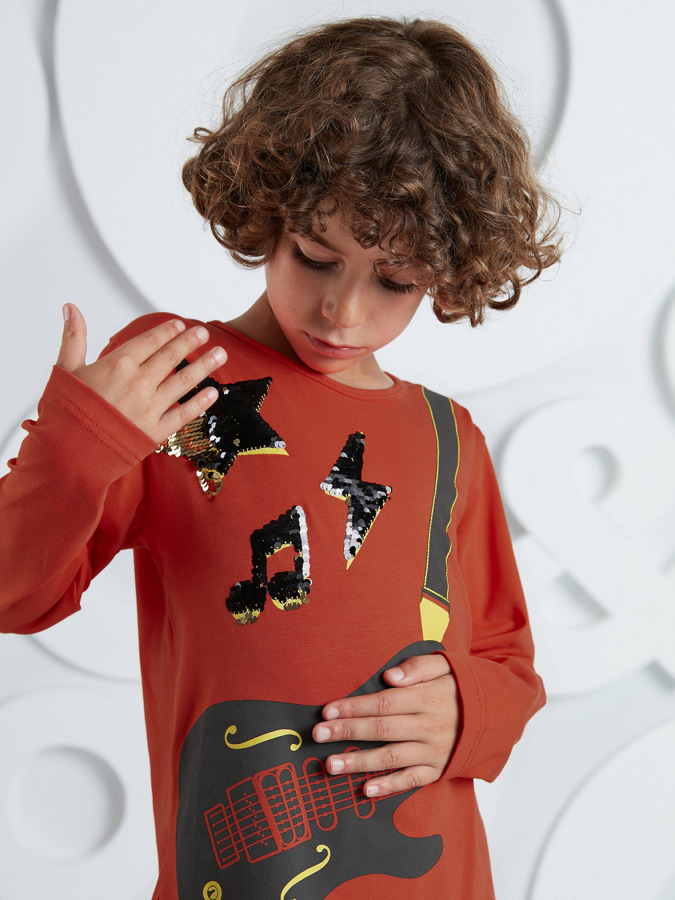 Gitarist Erkek Çocuk T-shirt Pantolon Takım - 5