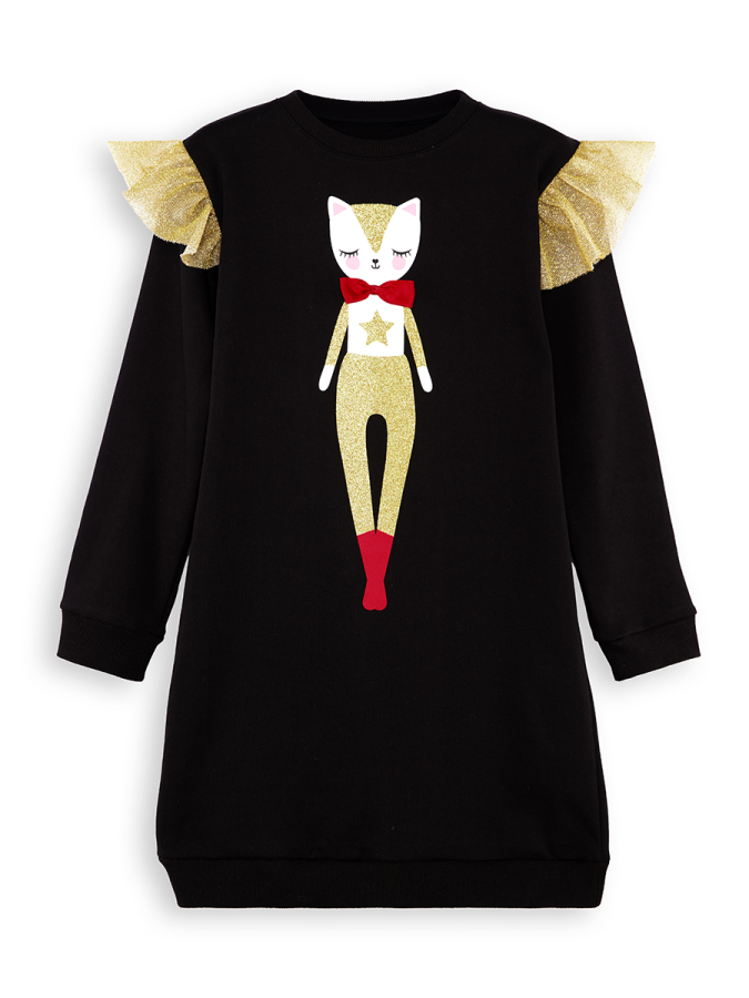 Glitter Cat Girl Black Dress - 3