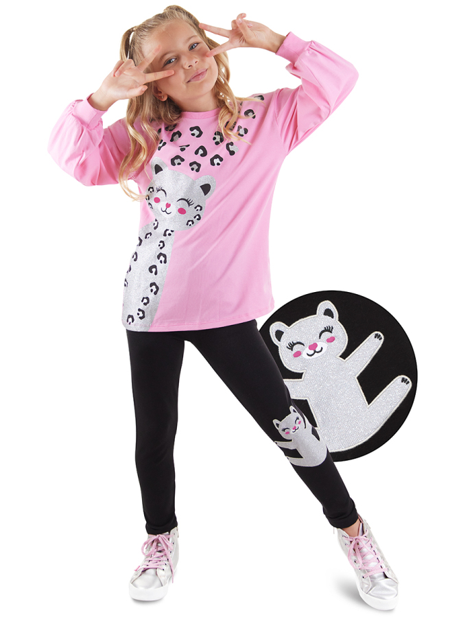 Glitter Leo Girl T-shirt&Leggings Set - 1