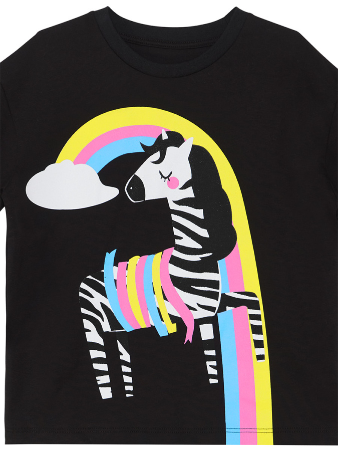 Gökkuşağı Zebra Kız Çocuk Etek Takım - 7