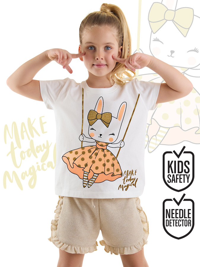 Golden Bunny Girl T-shirt&Shorts Set - 1