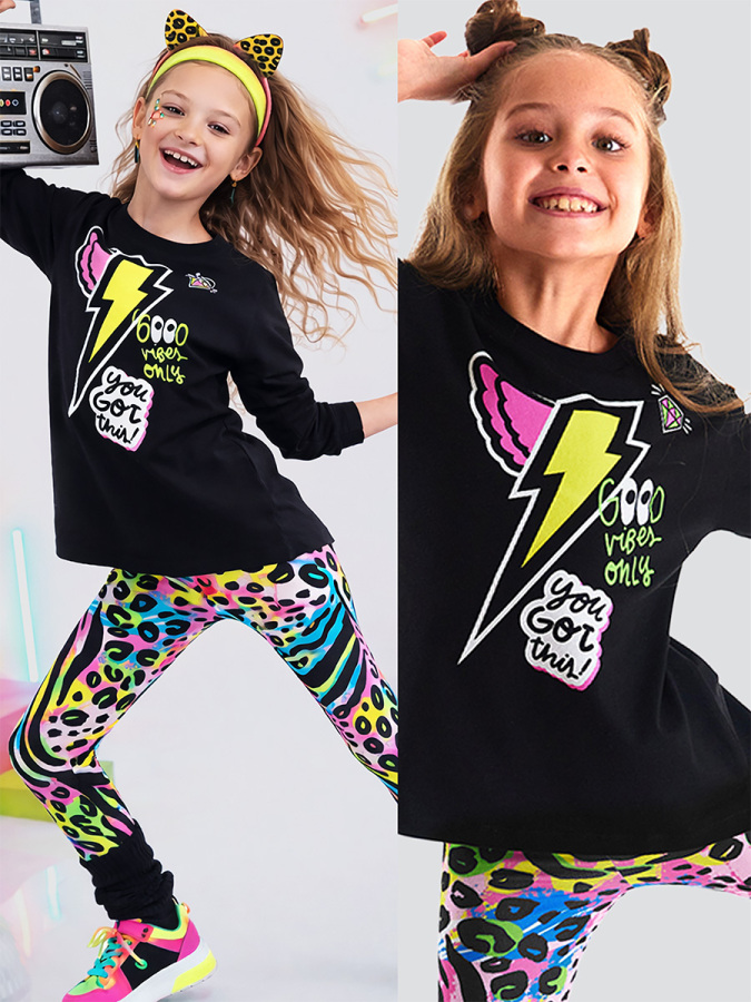 Good Vibes Girl T-shirt&Leggings Set - 1