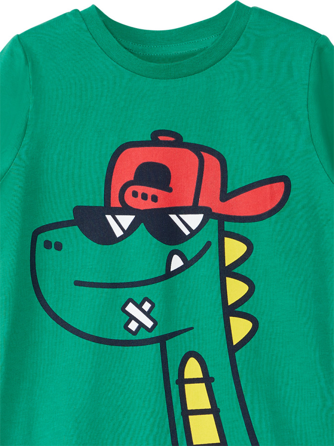 Gözlüklü Dino Erkek Çocuk Kışlık T-shirt Pantolon Takım - 8