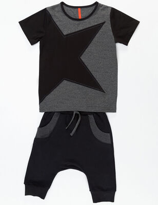 Gray Star Erkek Çocuk T-shirt Kapri Şort Takım