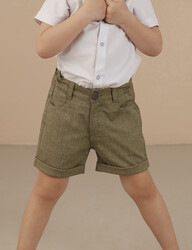 Green Flat-Front Boy Shorts - Thumbnail