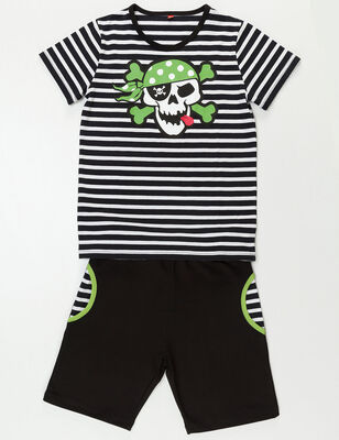 Green Pirate Shorts Set