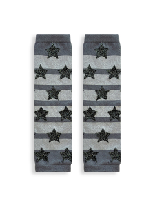 Grey Striped Girl Leg Warmer - 4