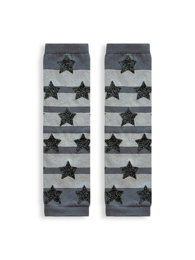 Grey Striped Girl Leg Warmer - 4
