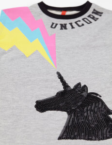 Grey Unicorn Girl Dress - 7