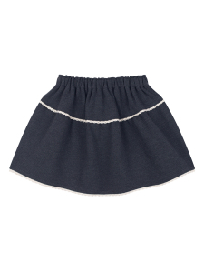 Gri Dantel Detaylı Beli Lastikli Kız Çocuk Etek - Antebies