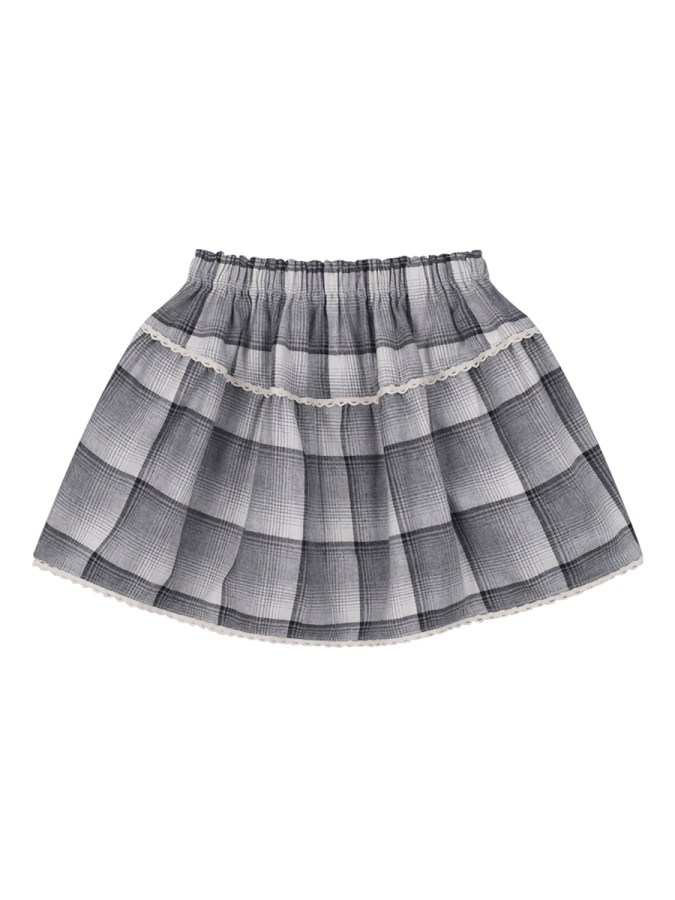 Gri Ekose Kız Çocuk Etek - 1