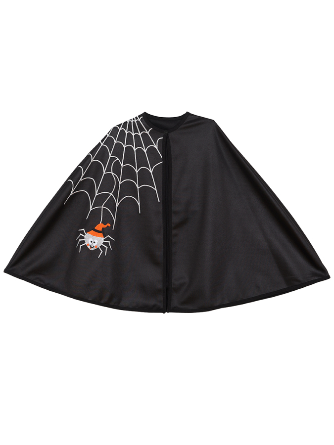 Halloween Cadılar Bayramı Kostümü Unisex Çocuk Siyah Pelerin - 3